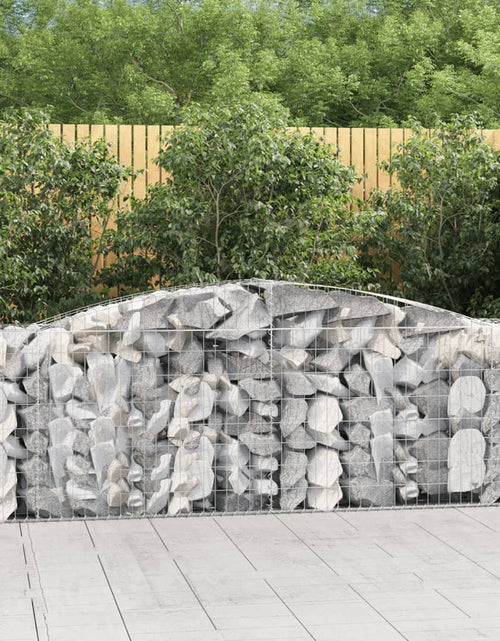 Încărcați imaginea în vizualizatorul Galerie, Coșuri gabion arcuite 4 buc, 400x50x80/100 cm, fier galvanizat
