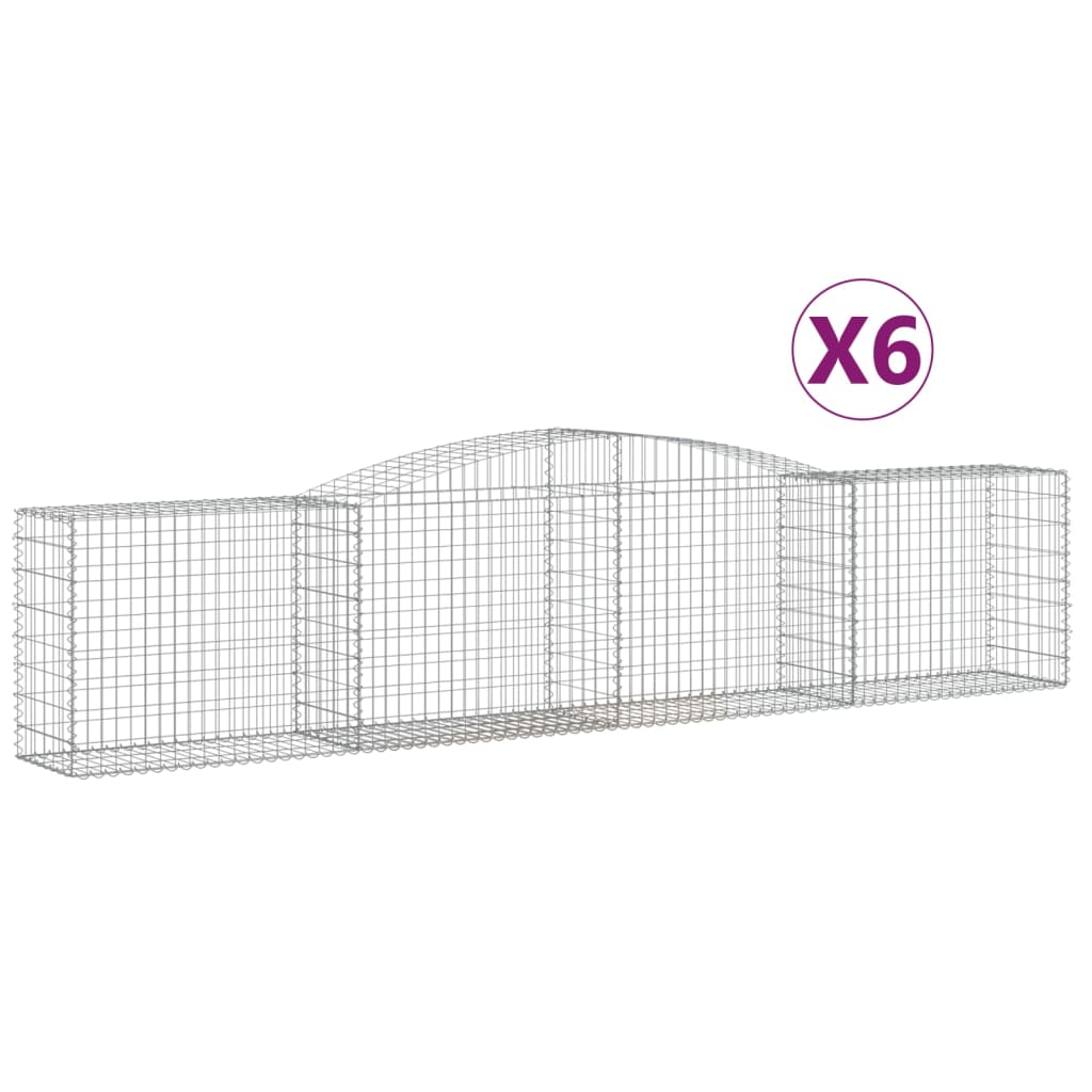 Coșuri gabion arcuite 6 buc, 400x50x80/100 cm, fier galvanizat