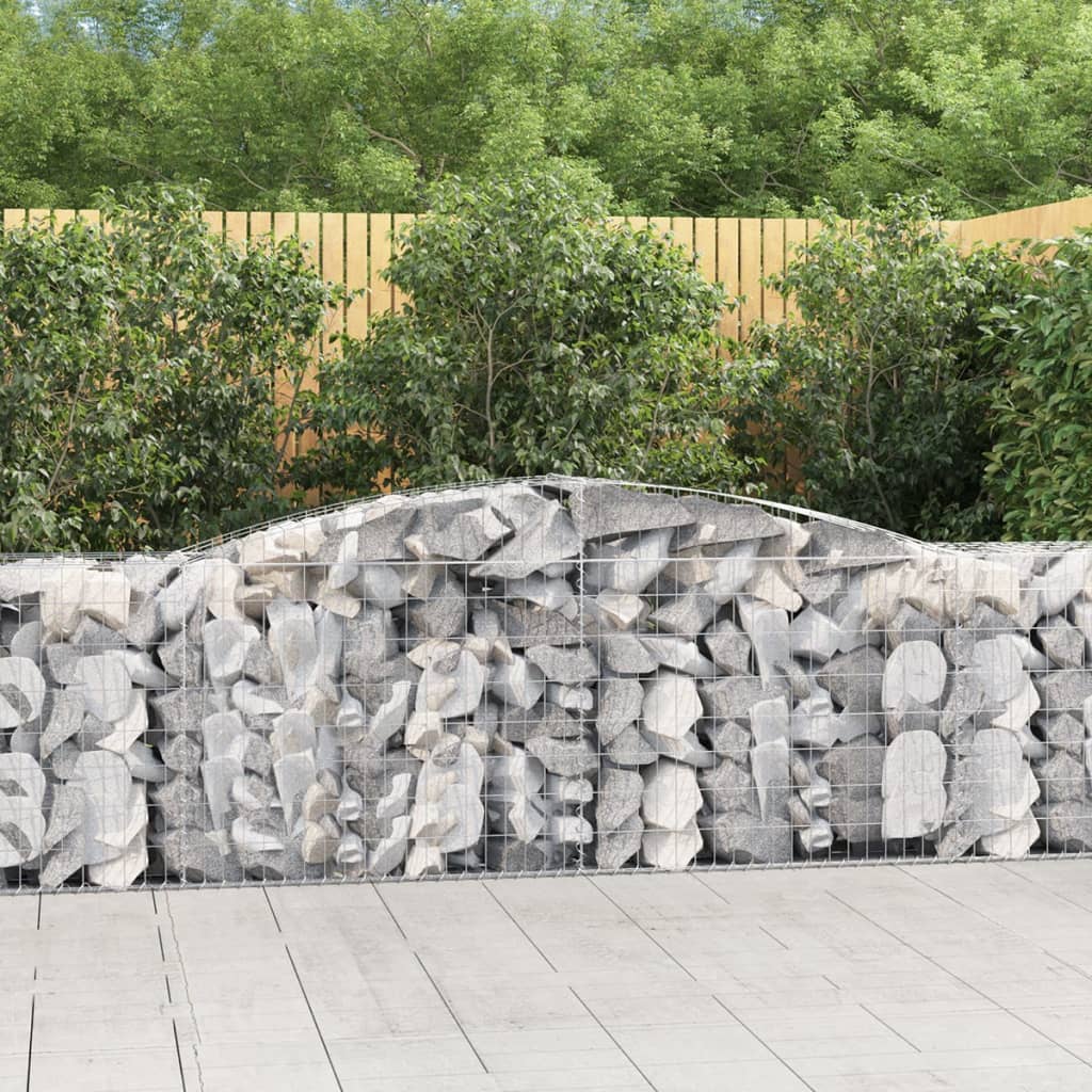 Coșuri gabion arcuite 6 buc, 400x50x80/100 cm, fier galvanizat