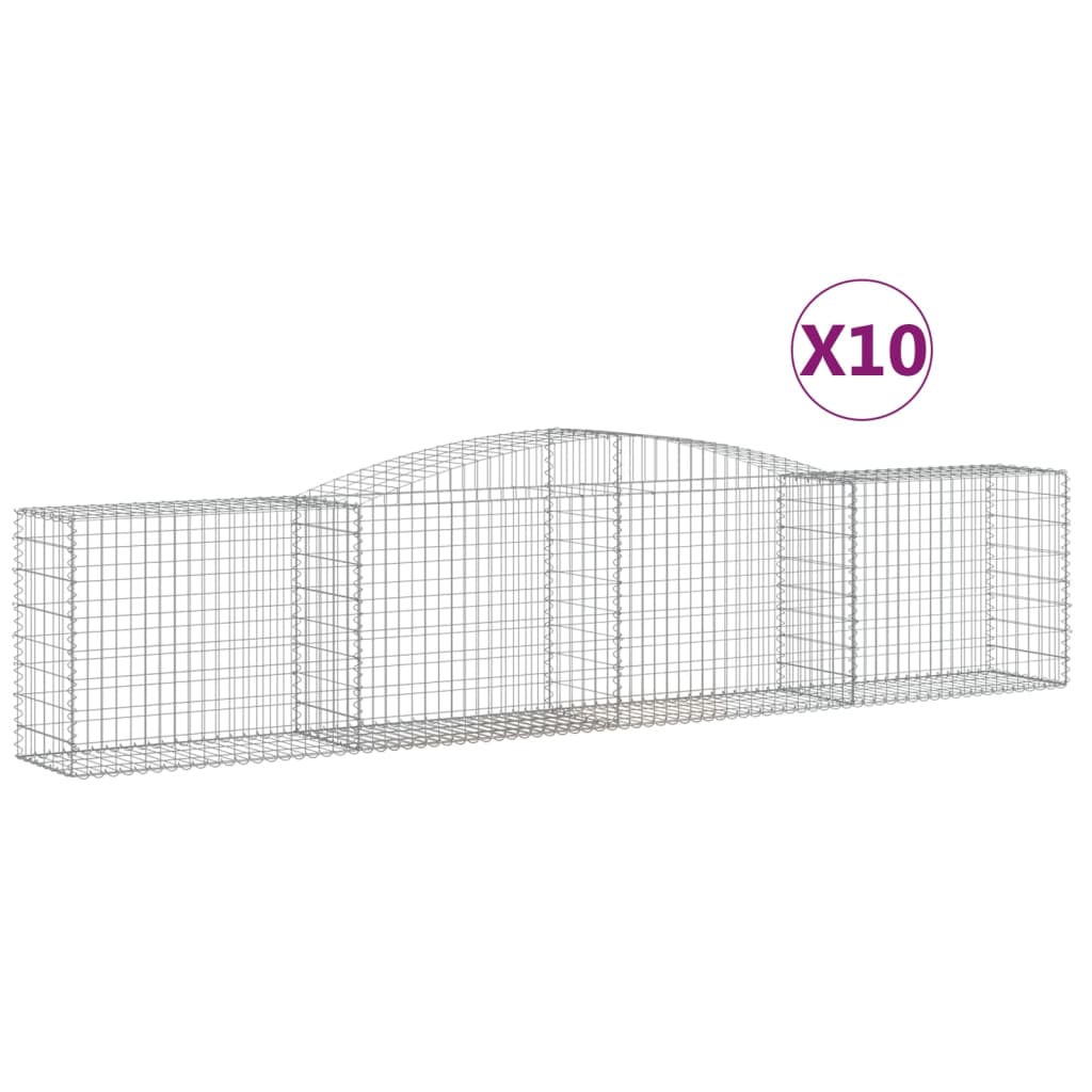 Coșuri gabion arcuite 10 buc, 400x50x80/100 cm, fier galvanizat