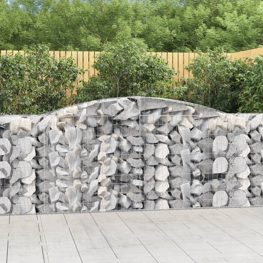 Coșuri gabion arcuite 2 buc, 400x50x100/120 cm fier galvanizat