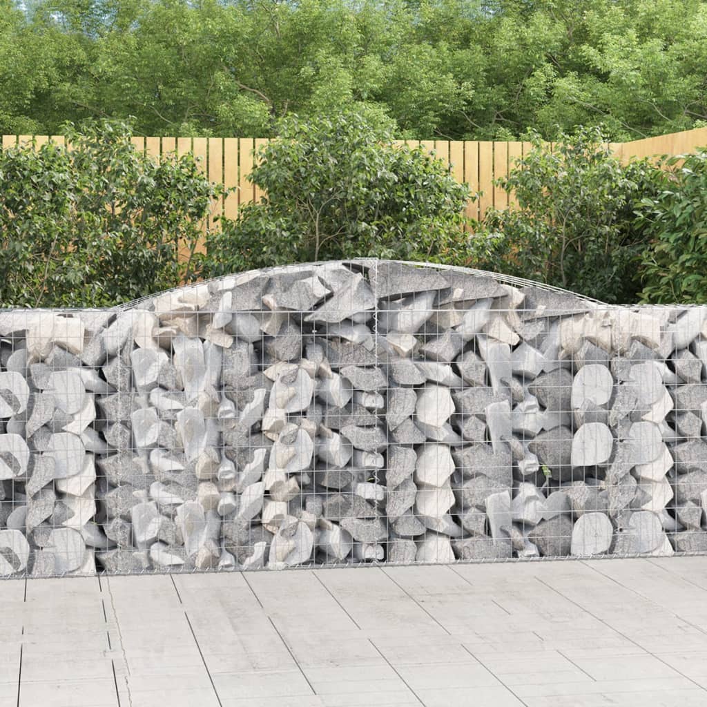 Coșuri gabion arcuite 3 buc, 400x50x100/120 cm fier galvanizat