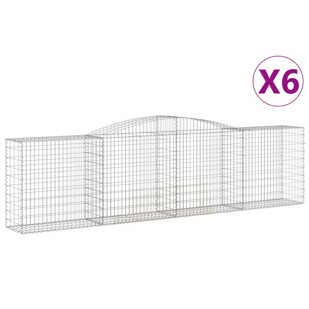 Coșuri gabion arcuite 6 buc, 400x50x100/120 cm fier galvanizat