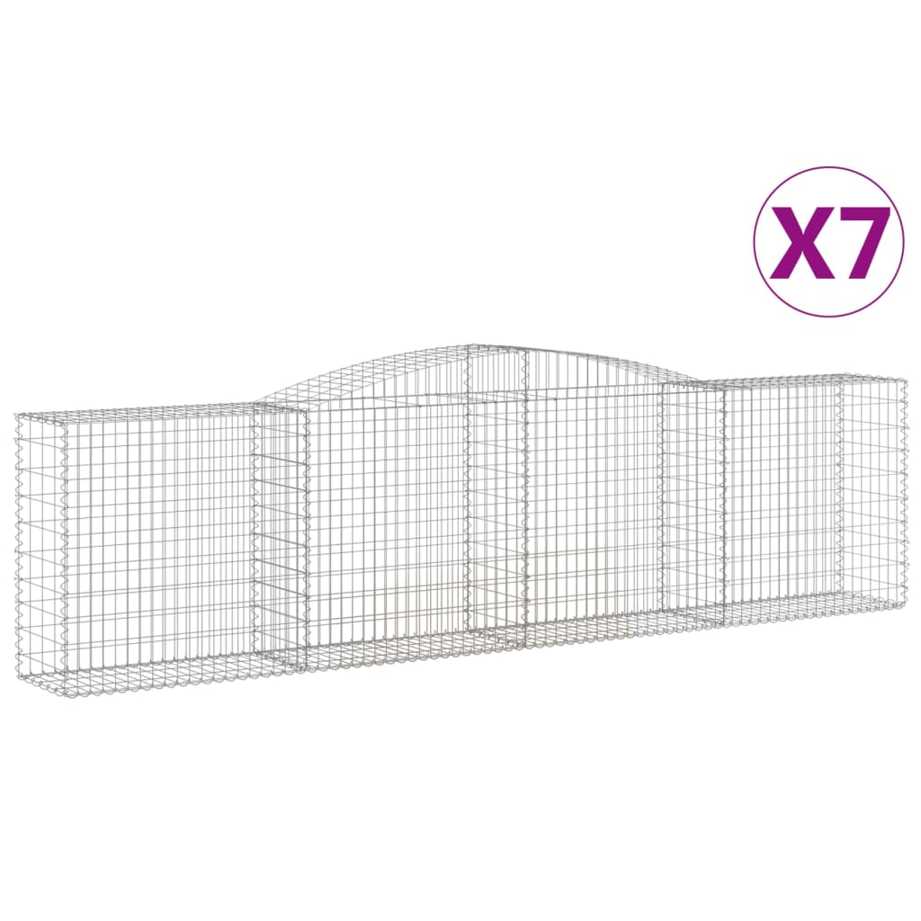 Coșuri gabion arcuite 7 buc, 400x50x100/120 cm fier galvanizat