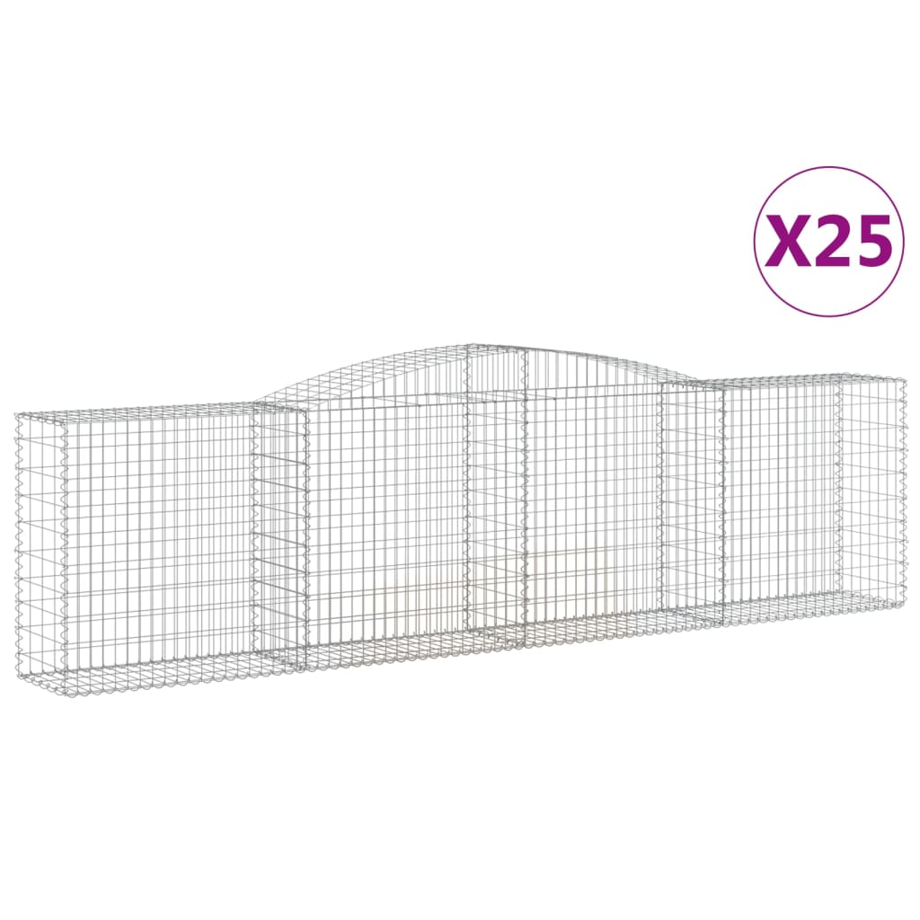 Coșuri gabion arcuite 25 buc, 400x50x100/120 cm fier galvanizat