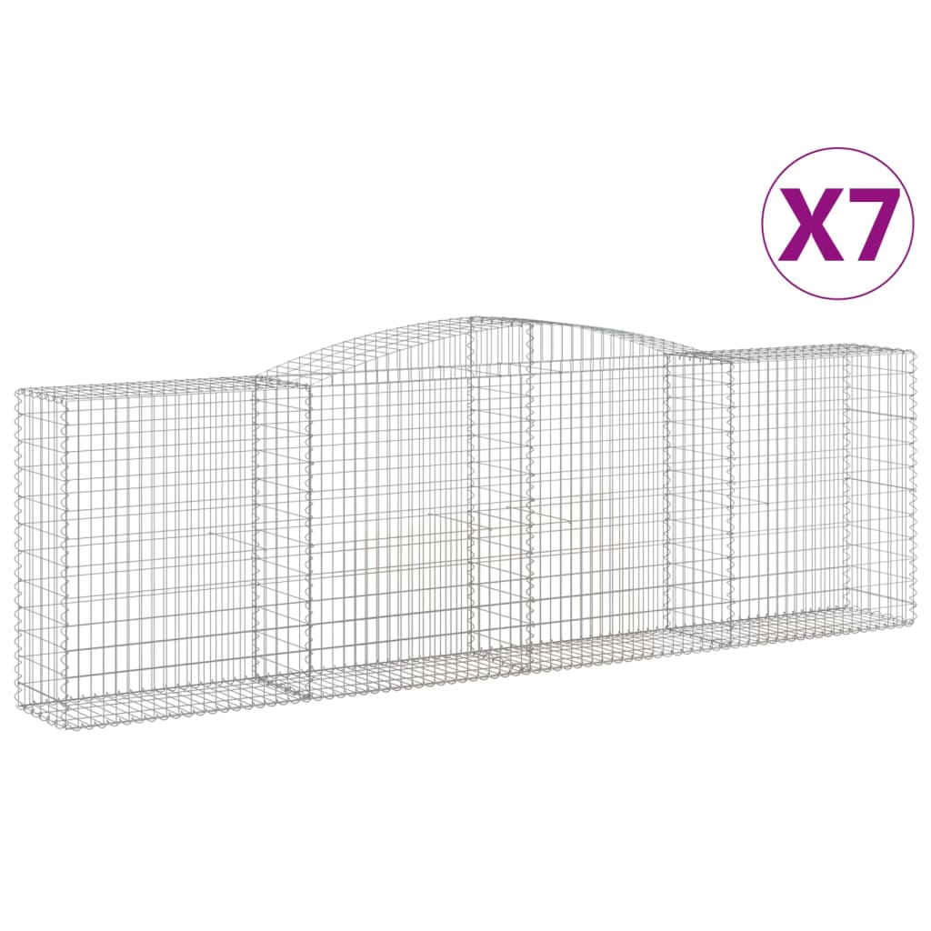 Coșuri gabion arcuite 7 buc, 400x50x120/140 cm, fier galvanizat