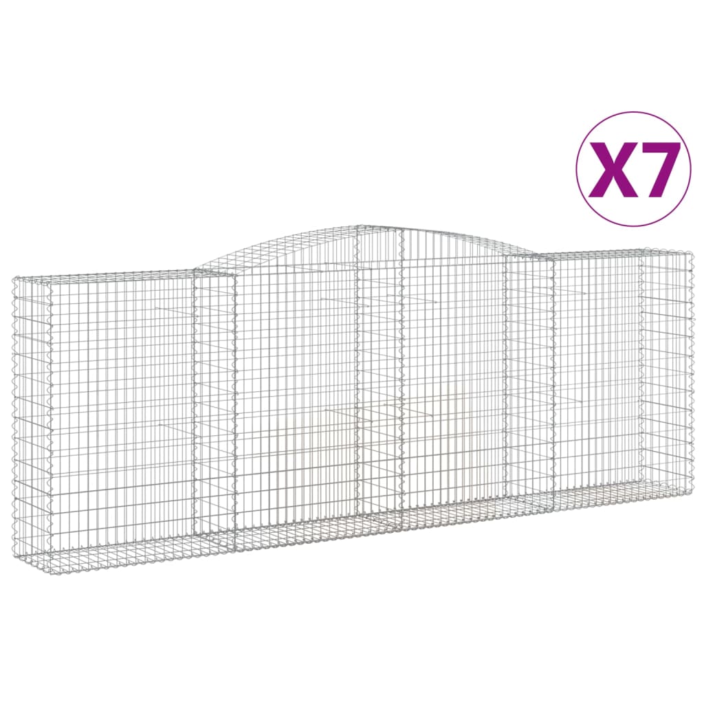 Coșuri gabion arcuite 7 buc, 400x50x140/160 cm, fier galvanizat