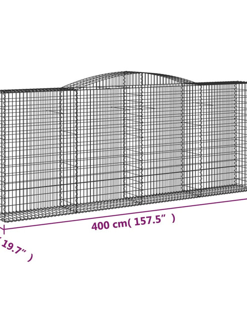 Încărcați imaginea în vizualizatorul Galerie, Coșuri gabion arcuite 2 buc. 400x50x160/180 cm, fier galvanizat
