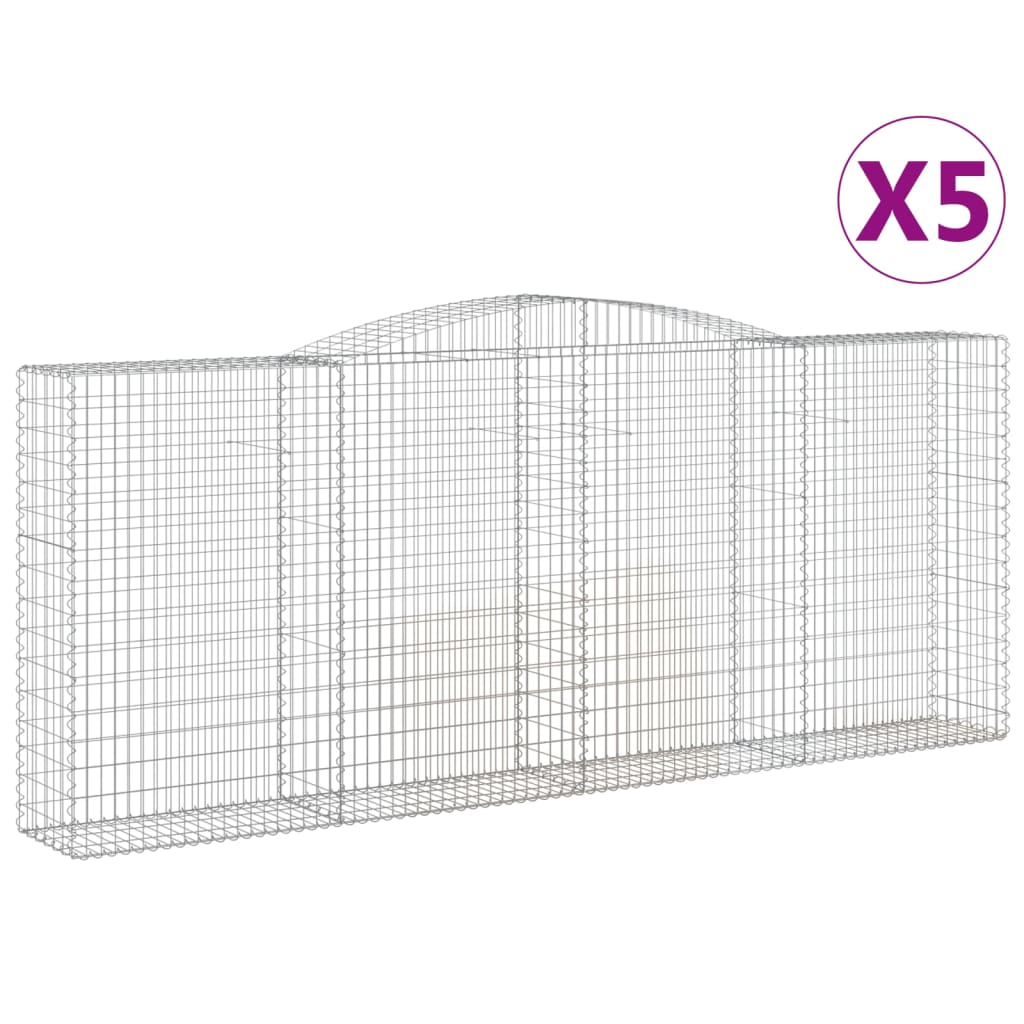 Coșuri gabion arcuite 5 buc. 400x50x160/180 cm, fier galvanizat