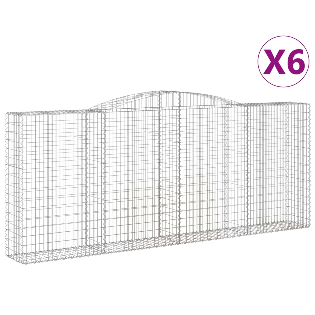 Coșuri gabion arcuite 6 buc. 400x50x160/180 cm, fier galvanizat