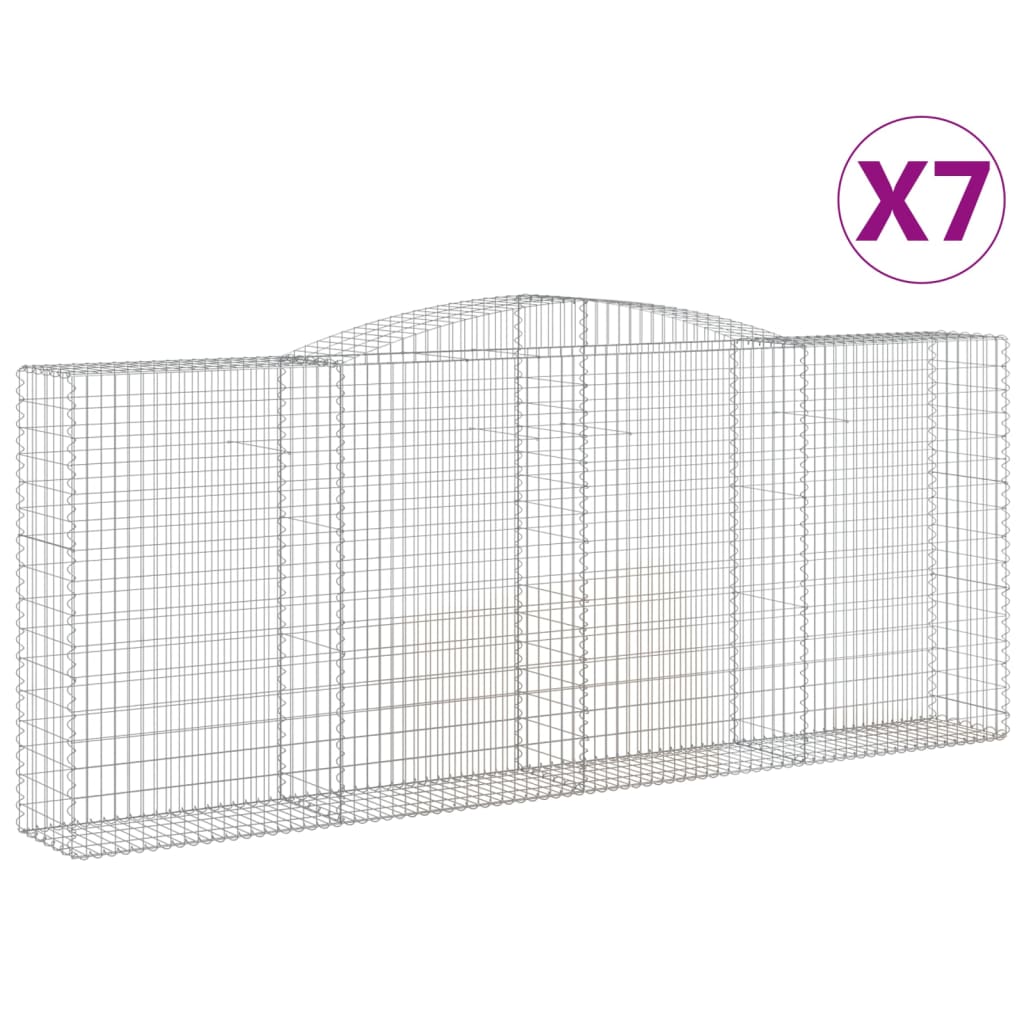 Coșuri gabion arcuite 7 buc. 400x50x160/180 cm, fier galvanizat