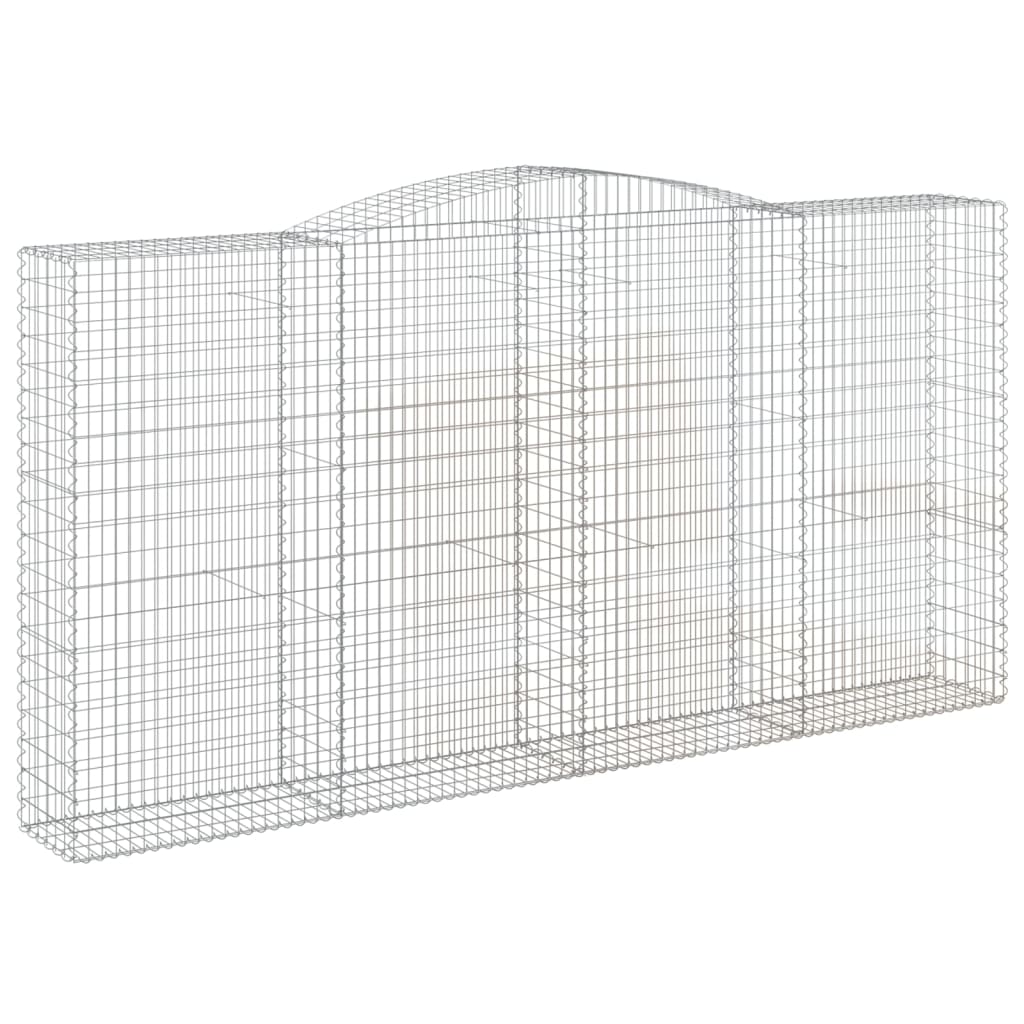 Coșuri gabion arcuite, 3 buc 400x50x200/220 cm, fier galvanizat