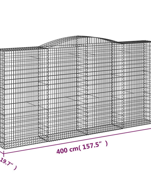 Încărcați imaginea în vizualizatorul Galerie, Coșuri gabion arcuite, 6 buc 400x50x200/220 cm, fier galvanizat
