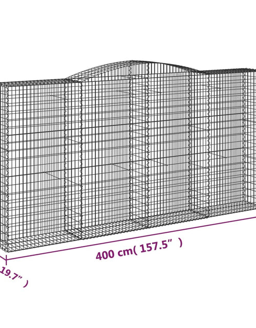 Încărcați imaginea în vizualizatorul Galerie, Coșuri gabion arcuite, 9 buc 400x50x200/220 cm, fier galvanizat
