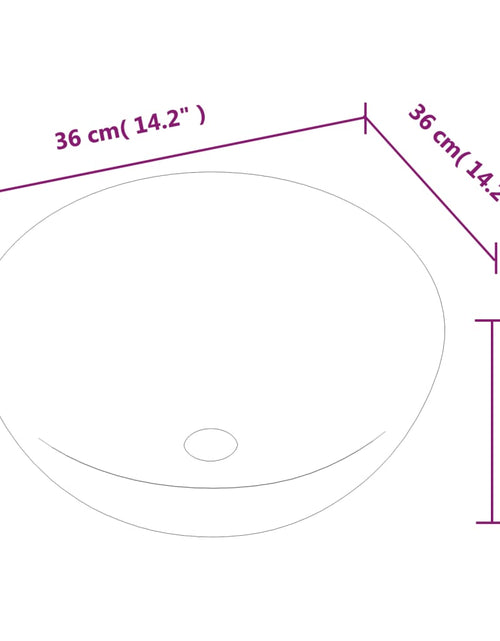Загрузите изображение в средство просмотра галереи, Chiuvetă de baie, alb, 36x15 cm, ceramică, rotundă
