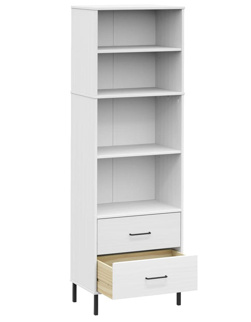 Încărcați imaginea în vizualizatorul Galerie, Bibliotecă cu 2 sertare OSLO, alb, 60x35x180 cm, lemn masiv
