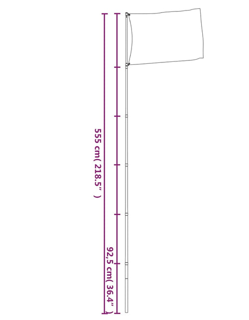 Încărcați imaginea în vizualizatorul Galerie, Stâlp de steag telescopic, argintiu, 5,55 m, aluminiu
