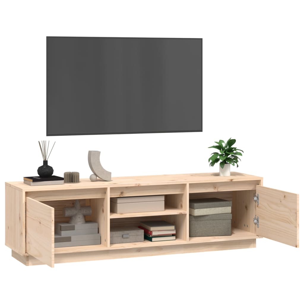 Comodă TV, 140x35x40 cm, lemn masiv de pin