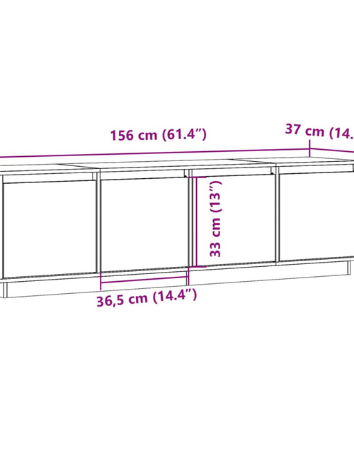 Încărcați imaginea în vizualizatorul Galerie, Comodă TV, alb, 156x37x45 cm, lemn masiv de pin
