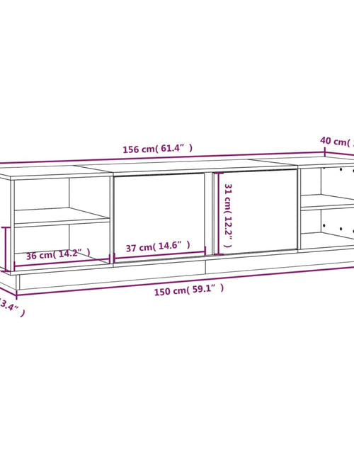 Загрузите изображение в средство просмотра галереи, Comodă TV, 156x40x40 cm, lemn masiv de pin
