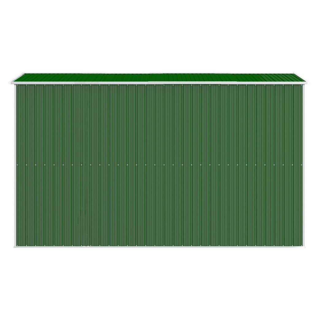 Șopron de grădină, verde, 192x357x223 cm, oțel zincat