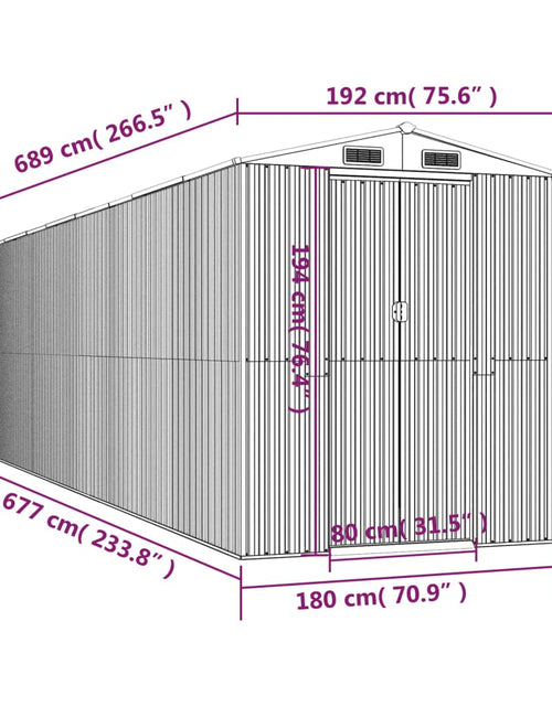 Încărcați imaginea în vizualizatorul Galerie, Șopron de grădină, antracit, 192x689x223 cm, oțel galvanizat
