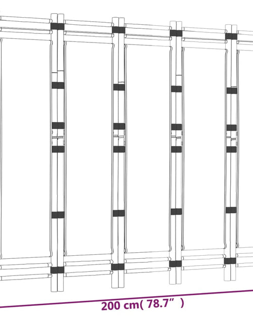 Загрузите изображение в средство просмотра галереи, Separator de cameră pliabil cu 5 panouri 200 cm bambus și pânză
