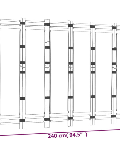 Încărcați imaginea în vizualizatorul Galerie, Separator de cameră pliabil cu 6 panouri 240 cm bambus și pânză

