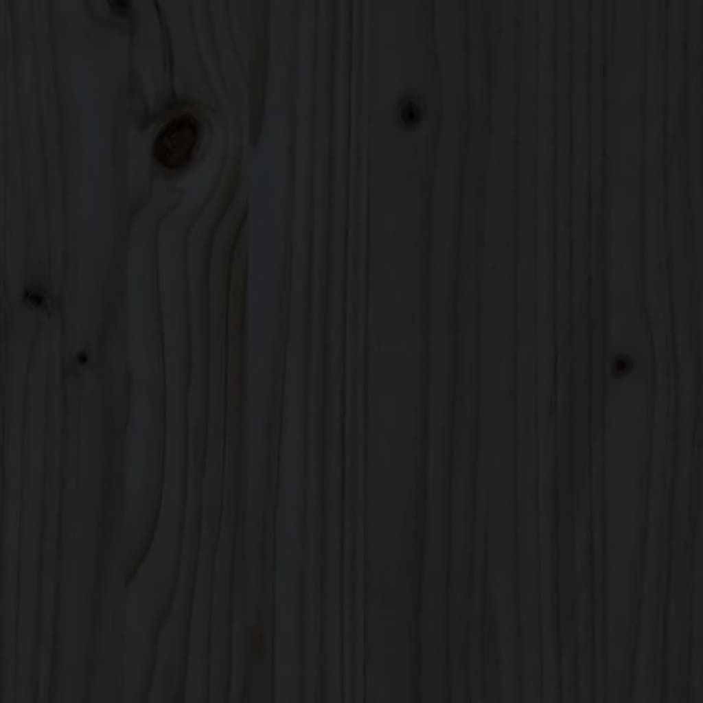 Pat de zi extensibil, negru, 2x(75x190) cm, lemn masiv de pin