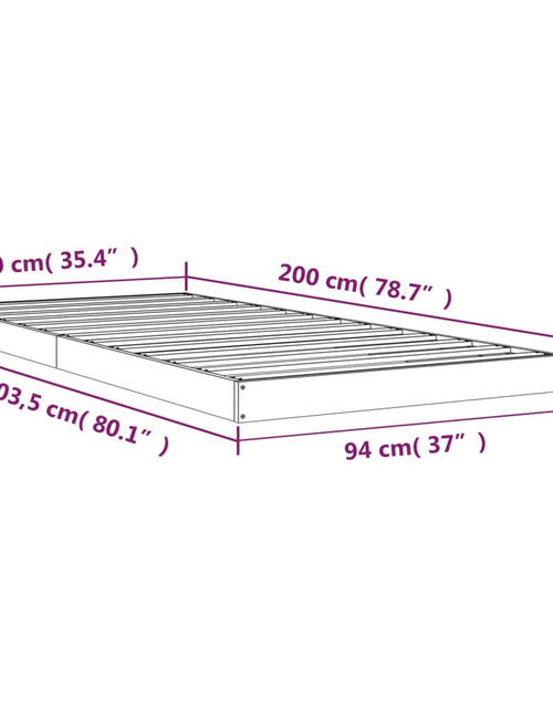Загрузите изображение в средство просмотра галереи, Cadru de pat, 90x200 cm, lemn masiv de pin - Lando
