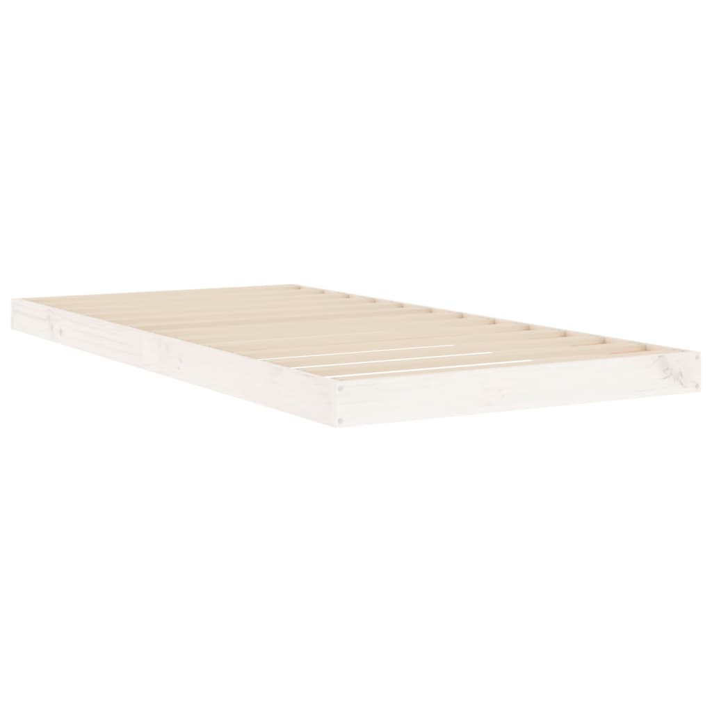 Cadru de pat, alb, 90x190 cm, single, lemn masiv de pin