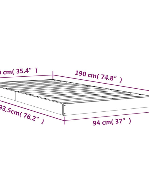 Загрузите изображение в средство просмотра галереи, Cadru de pat, alb, 90x190 cm, single, lemn masiv de pin
