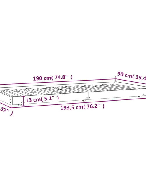 Загрузите изображение в средство просмотра галереи, Cadru de pat, 90x190 cm, lemn masiv de pin
