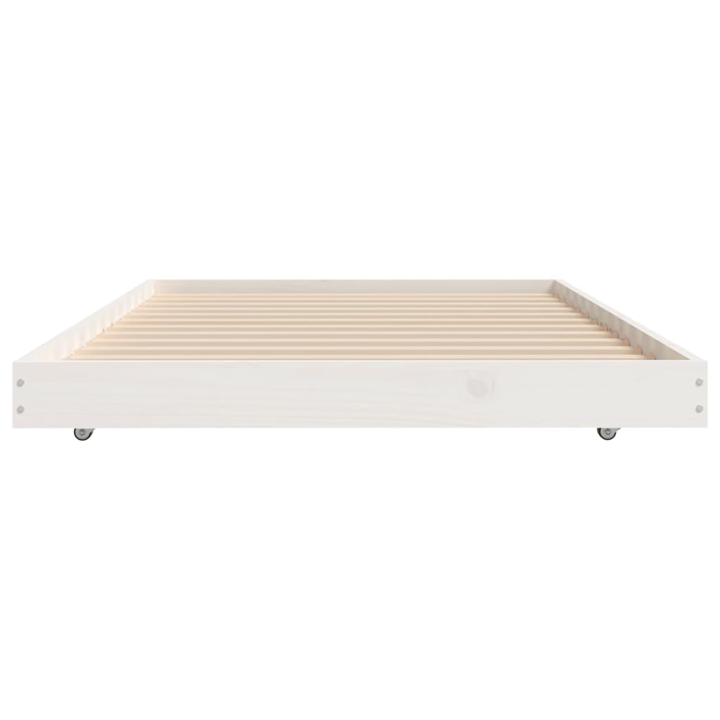 Cadru de pat, alb, 75x190 cm, lemn masiv de pin - Lando