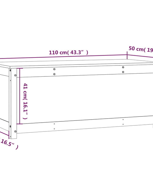 Încărcați imaginea în vizualizatorul Galerie, Cutie de depozitare, 110x50x45,5 cm, lemn masiv de pin
