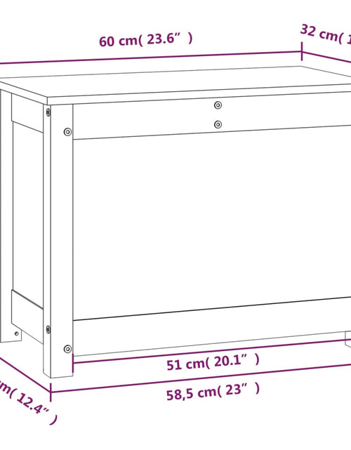 Încărcați imaginea în vizualizatorul Galerie, Cutie de depozitare, alb, 60x32x45,5 cm, lemn masiv de pin
