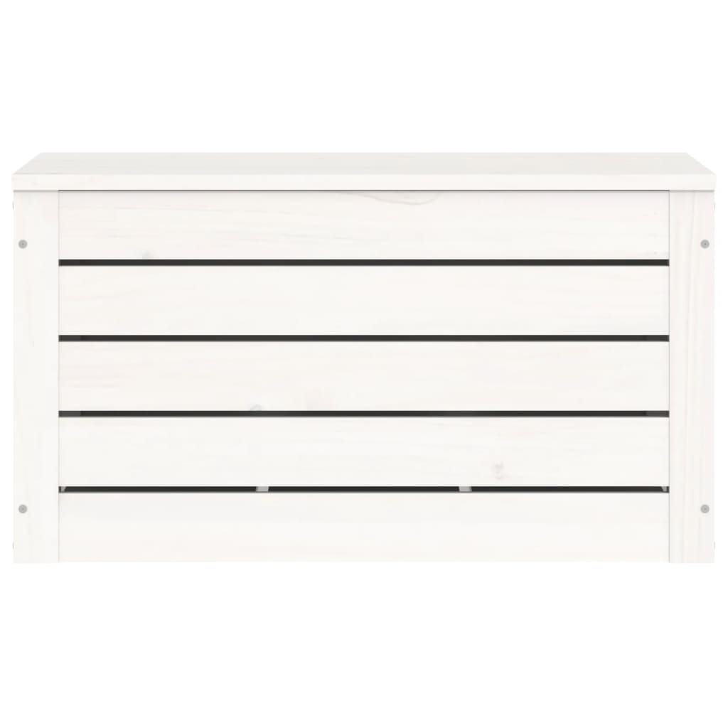Cutie de depozitare, alb, 59,5x36,5x33 cm, lemn masiv de pin