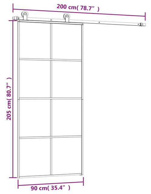 Загрузите изображение в средство просмотра галереи, Ușă glisantă cu set feronerie, 90x205 cm, sticlă ESG/aluminiu
