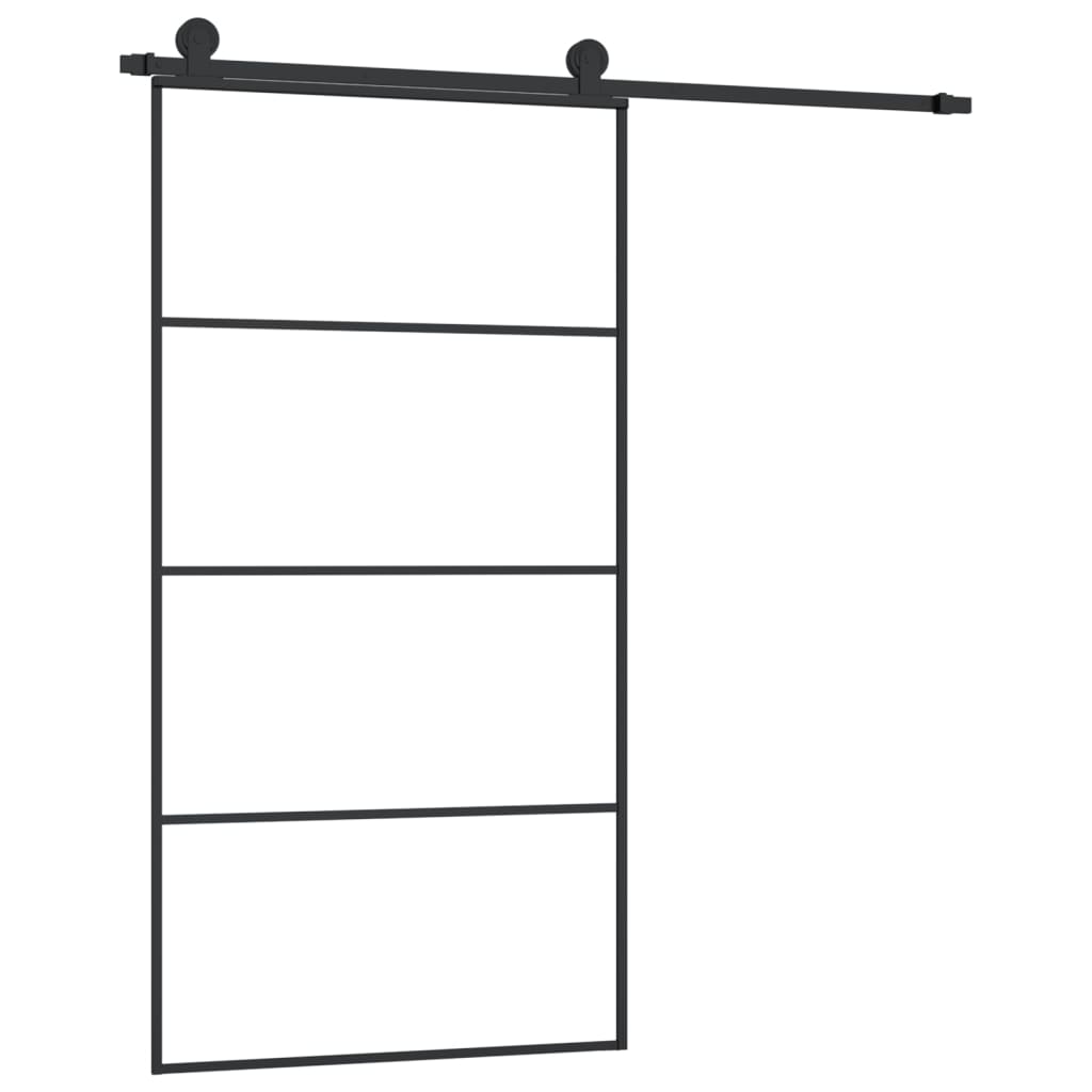 Ușă glisantă cu set feronerie 102,5x205 cm sticlă ESG/aluminiu