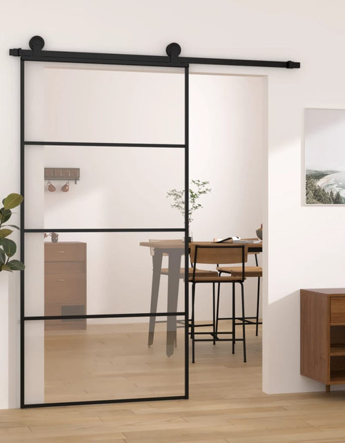 Încărcați imaginea în vizualizatorul Galerie, Ușă glisantă cu set feronerie 102,5x205 cm sticlă ESG/aluminiu

