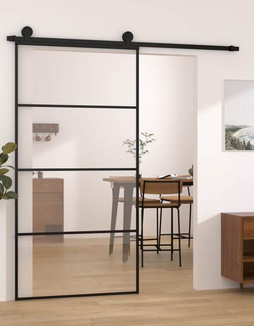 Încărcați imaginea în vizualizatorul Galerie, Ușă glisantă cu set feronerie 102,5x205 cm sticlă ESG/aluminiu
