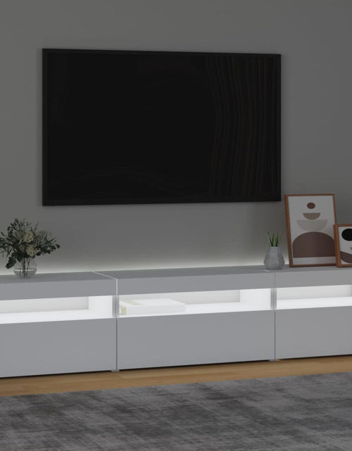 Загрузите изображение в средство просмотра галереи, Comodă TV cu lumini LED, alb, 195x35x40 cm
