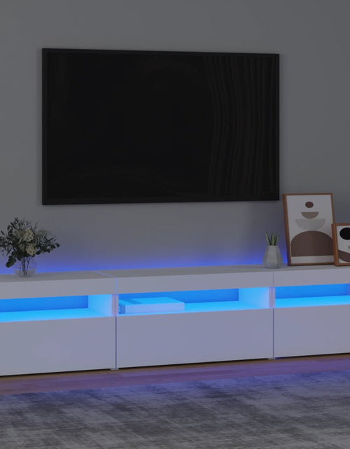 Загрузите изображение в средство просмотра галереи, Comodă TV cu lumini LED, alb, 195x35x40 cm
