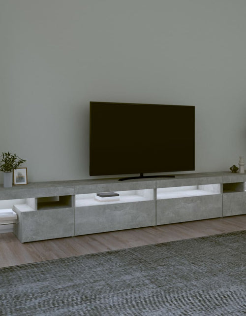 Загрузите изображение в средство просмотра галереи, Comodă TV cu lumini LED, gri beton, 290x36,5x40 cm
