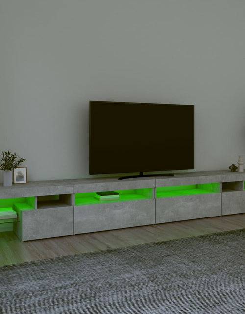 Загрузите изображение в средство просмотра галереи, Comodă TV cu lumini LED, gri beton, 290x36,5x40 cm
