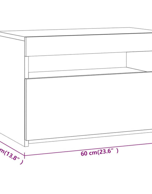 Încărcați imaginea în vizualizatorul Galerie, Noptiere cu lumini LED, gri sonoma, 60x35x40 cm
