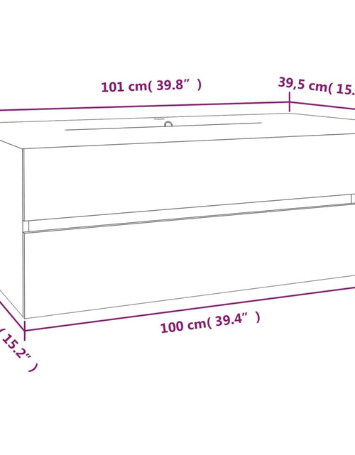 Încărcați imaginea în vizualizatorul Galerie, Dulap de chiuvetă cu bazin încorporat gri sonoma lemn prelucrat
