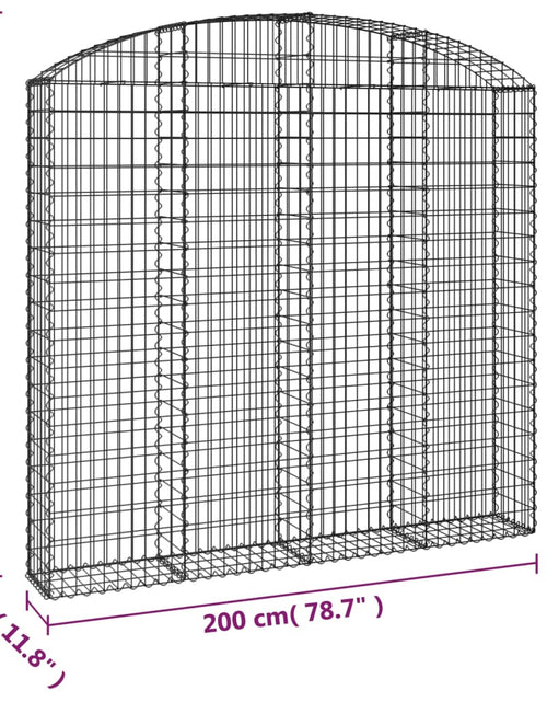 Încărcați imaginea în vizualizatorul Galerie, Coș gabion arcuit, 200x30x180/200cm, fier galvanizat
