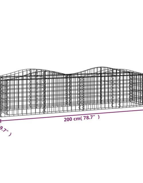 Încărcați imaginea în vizualizatorul Galerie, Strat înălțat cu gabion arcuit, 200x50x50 cm, fier galvanizat
