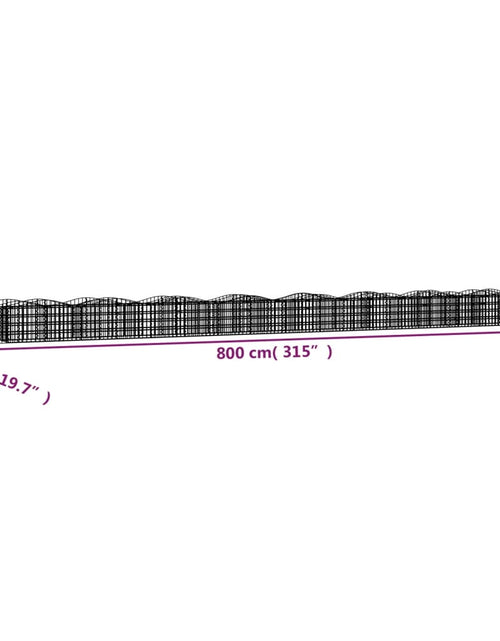 Загрузите изображение в средство просмотра галереи, Strat înălțat cu gabion arcuit, 800x50x50 cm, fier galvanizat

